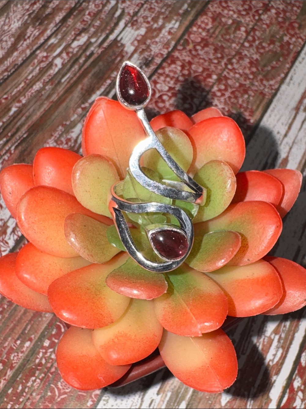 Silver Rubelite Ring